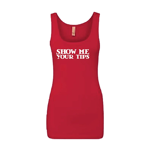 Show Me Your Tips Ribbed Tank Top Red Front