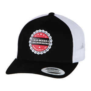 Snapback Retro Trucker Hat Black and White
