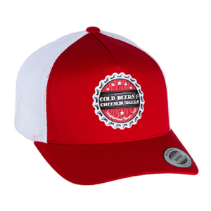 Snapback Retro Trucker Hat Red and White