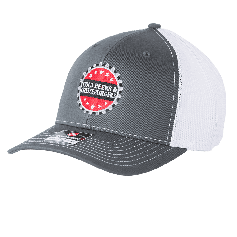 Richardson 112 Snapback Trucker Hat Grey & White