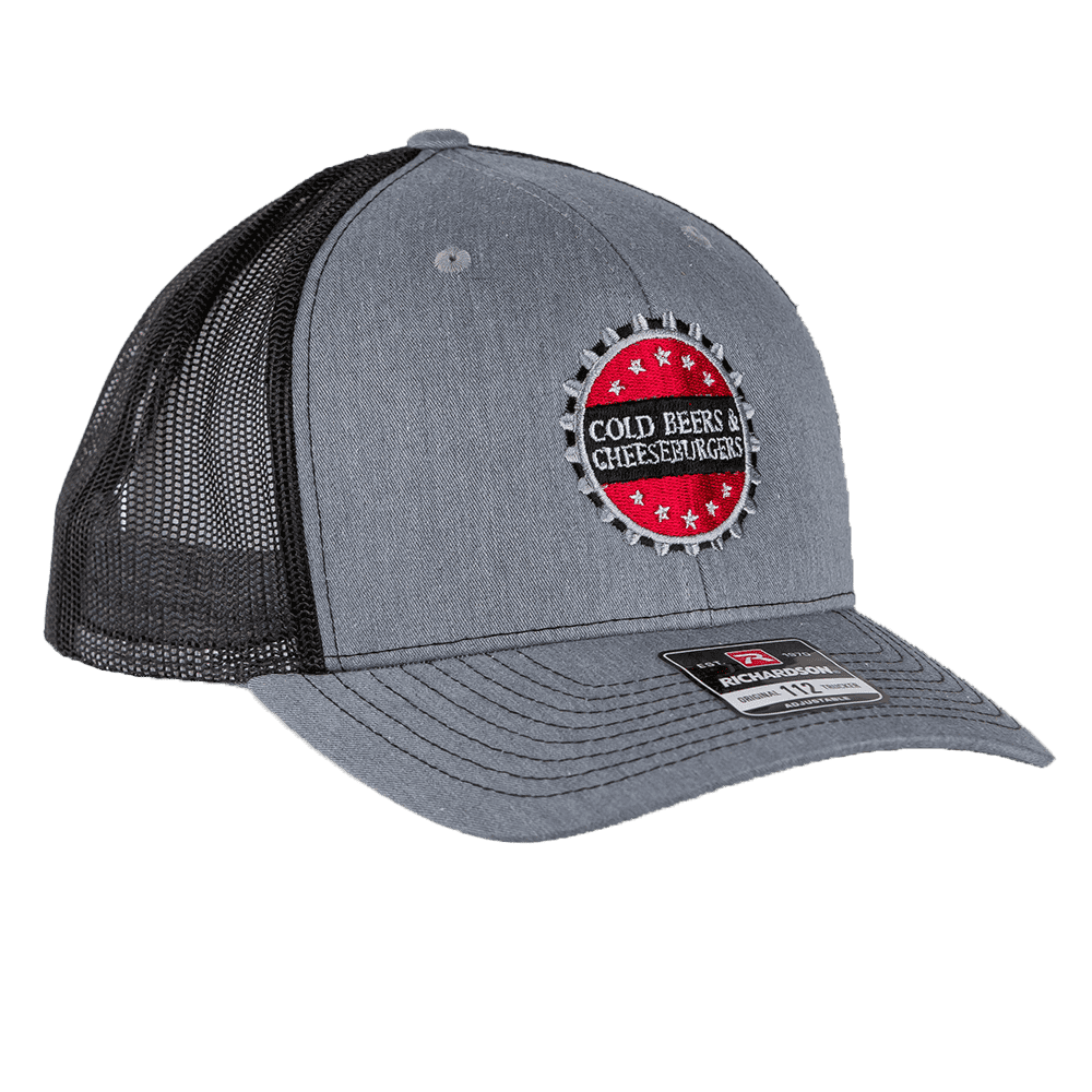 Richardson 112 Snapback Trucker Hat Grey & Black