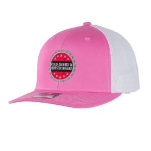 Richardson 112 Snapback Trucker Hat / Pink and White