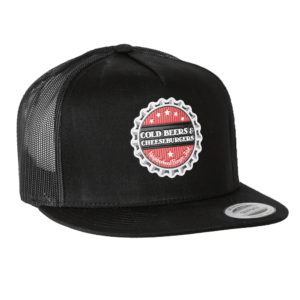 Black Flat Bill Trucker Hat