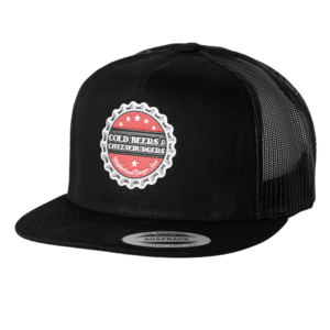 Black Flat Bill Trucker Hat