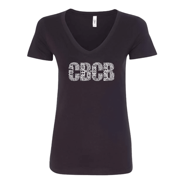 CBCB Grunge Ladies V-Neck T-Shirt Black
