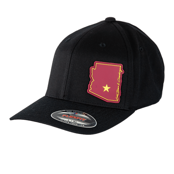 AZ State Patch Flexfit Hat Black with Maroon Patch