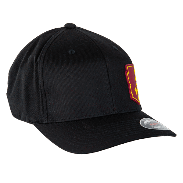 AZ State Patch Flexfit Hat Black with Maroon Patch