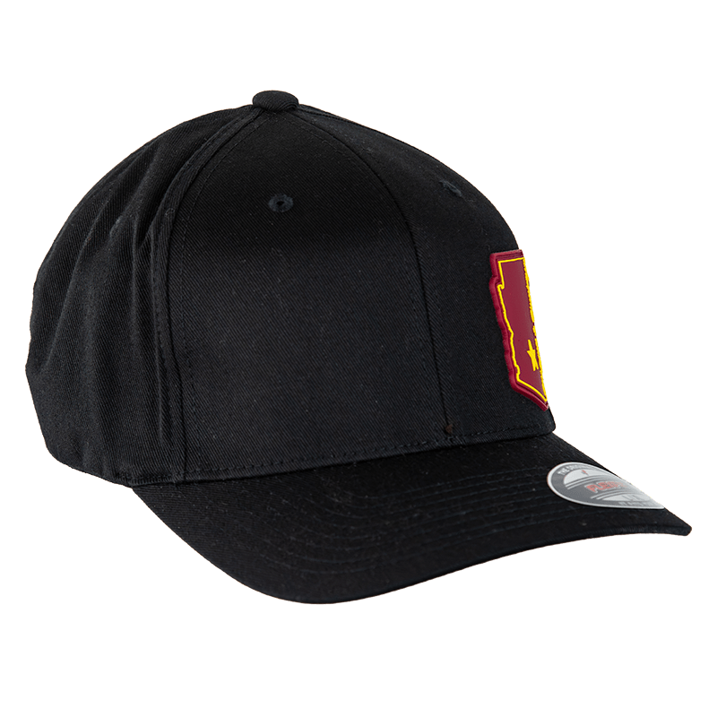 AZ State Patch Flexfit Hat Black with Maroon Patch