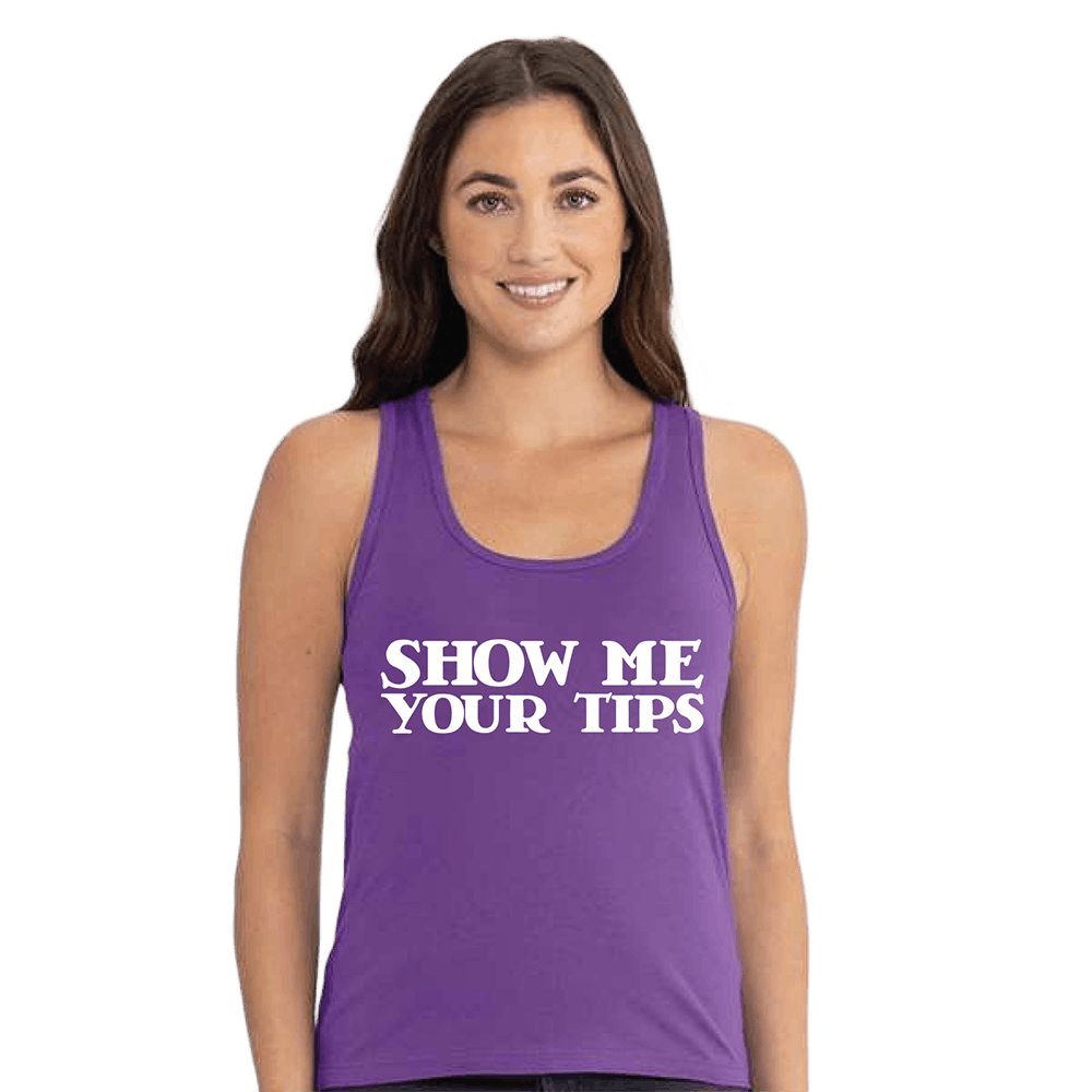 Show Me Your Tips Tank Top Front Purple